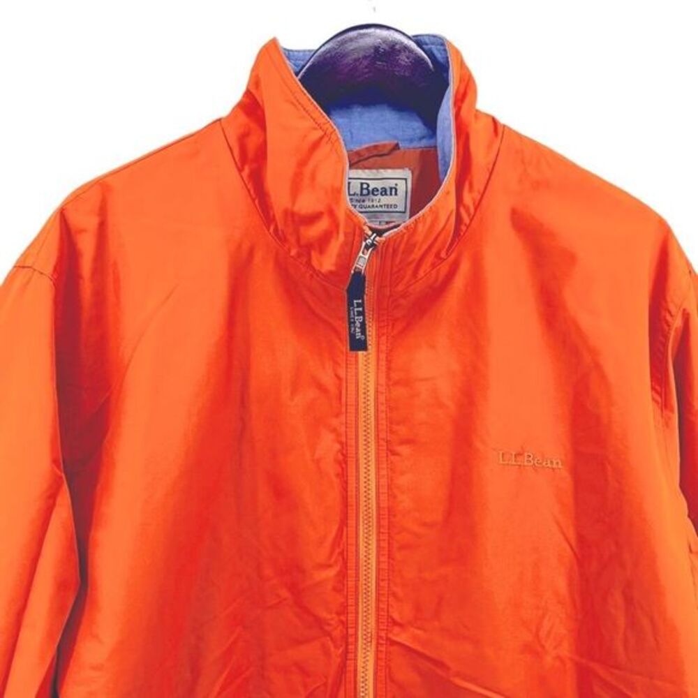 L.L. Bean Men’s Jacket Orange Nylon Shell, Cotton Lining, Nylon Sleeve Lining XL